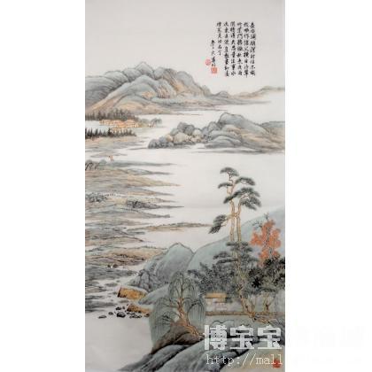 唐华明 长巾阔领深村住 类别: 国画山水作品